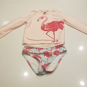 Gymboree Flamingo Bathing Suit Set